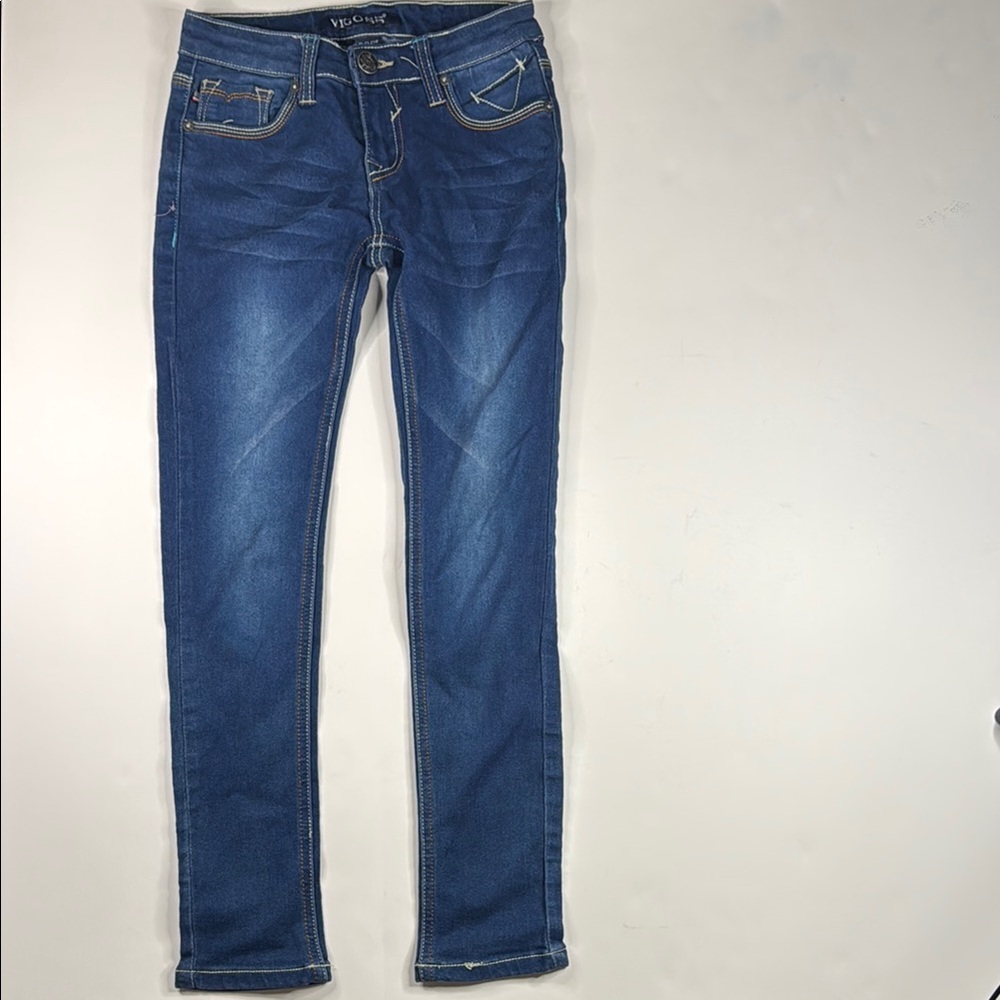 Vigoss Girls' The Jagger Skinny Denim Jeans with Back Pocket Embroidery Size 8